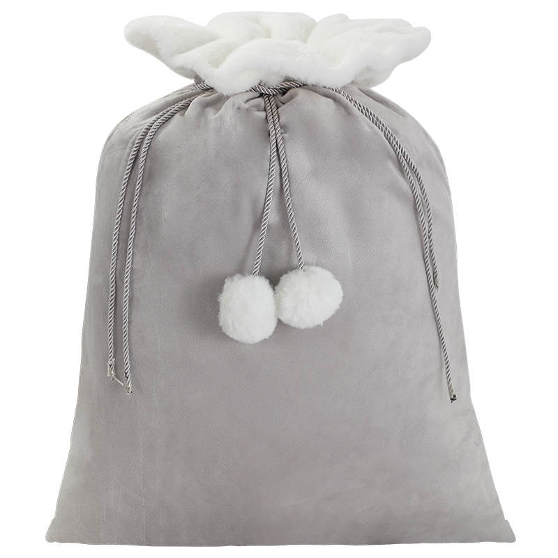 Faux Fur Pom Pom Sack