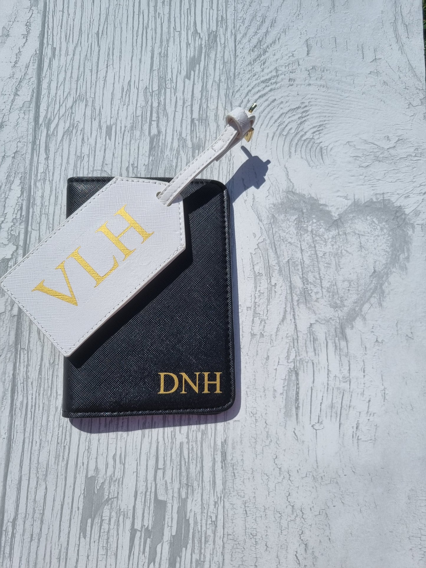 Initialed Passport Holder and Luggage Tag